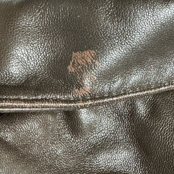 Kenneth Cole New York 100% Leather size Large brown two button blazer overcoat - Picture 15 of 16